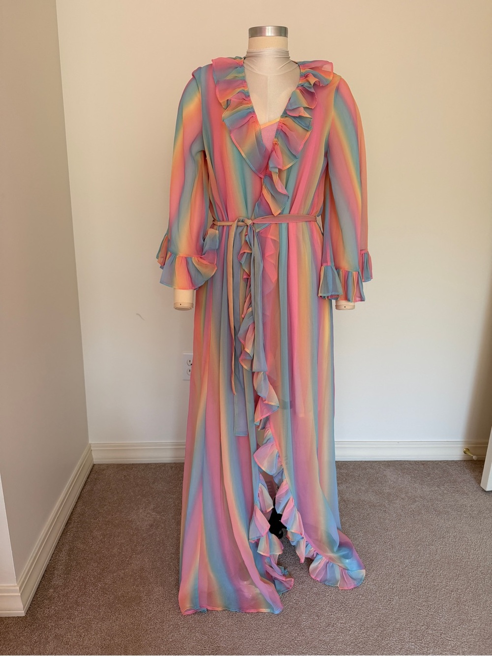 All Things Mochi Pastel Rainbow Wrap Dress and Slip